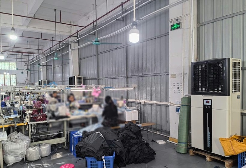 服裝工廠空調新方案：蒸發(fā)冷省電空調-立式軸流柜機