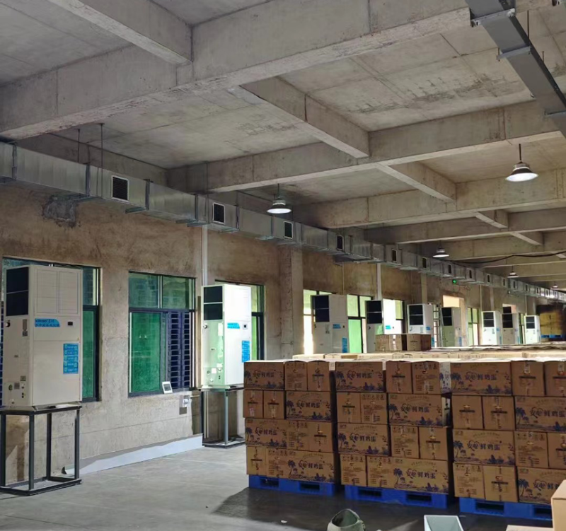 海墾集團蛋品雞蛋倉庫降溫使用星科蒸發(fā)冷省電空調SYL-ZL-25軸流立式柜機