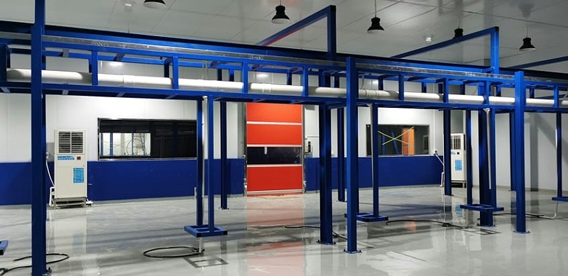 食品工廠車間降溫，安裝蒸發冷省電空調-立式軸流機