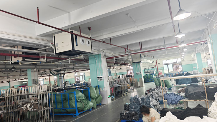 大型制衣廠整體精準(zhǔn)降溫，應(yīng)用蒸發(fā)冷省電空調(diào)